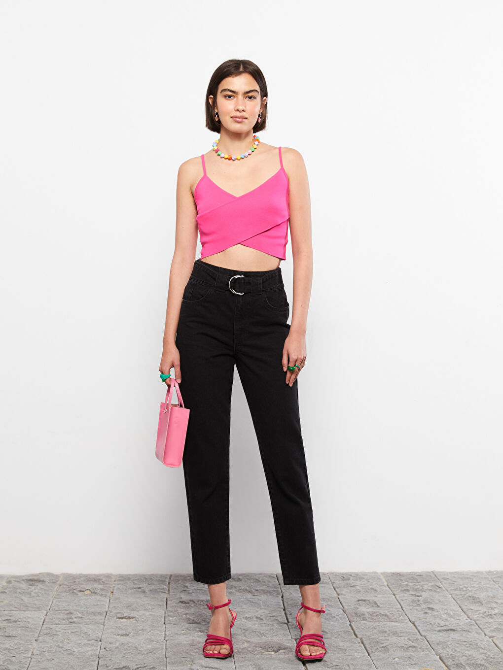 High Waisted Mom Fit Regular Pocket Detailed Women's Rodeo Denim Trousers-1