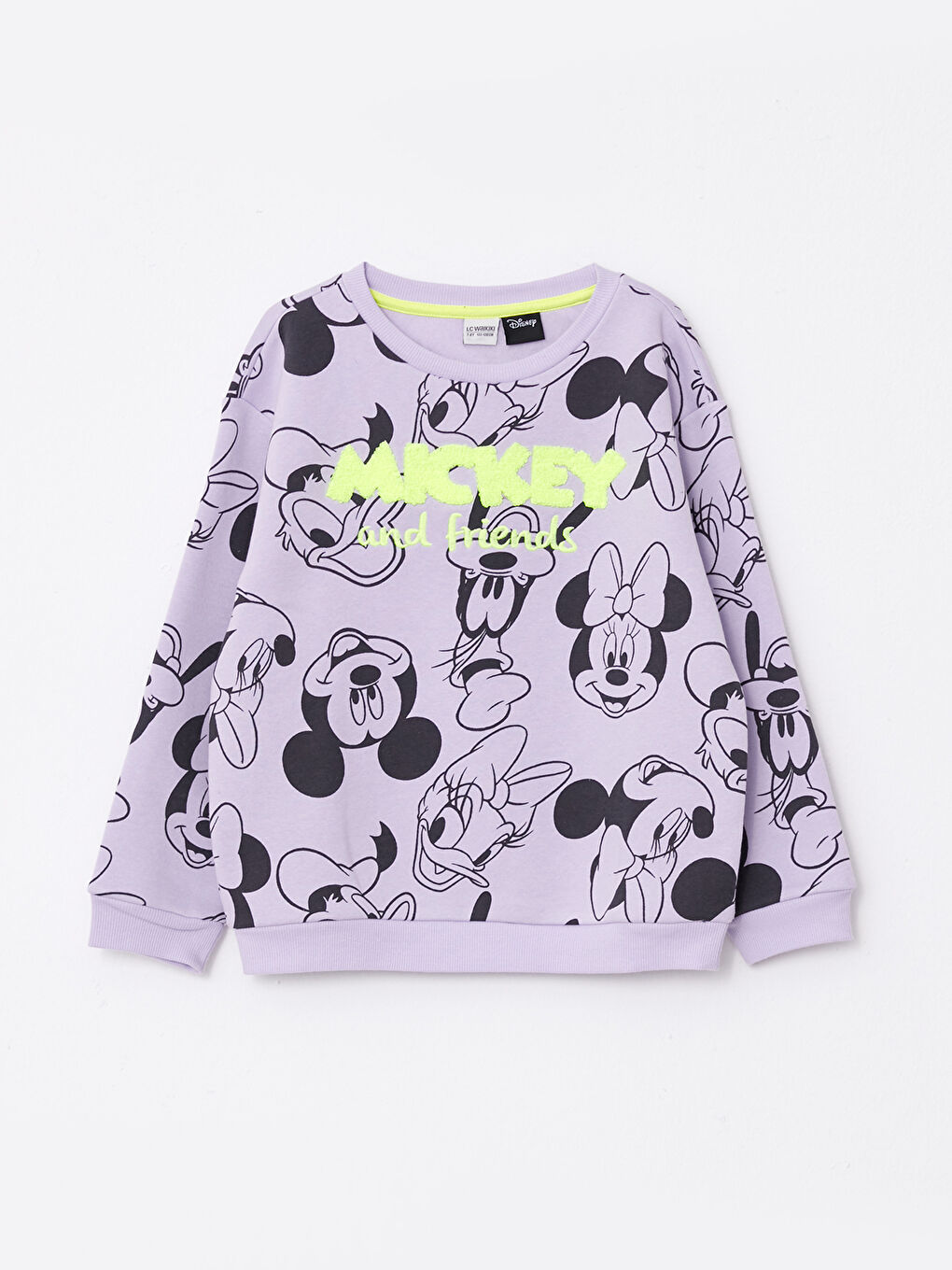 LCW Kids Crew Neck Mickey and Friends Printed Long Sleeve Girls' Sweatshirt -W27320Z4-LSC