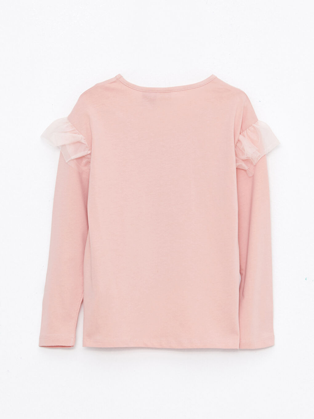 Crew Neck Disney Princess Printed Long Sleeve Girls T-Shirt-1