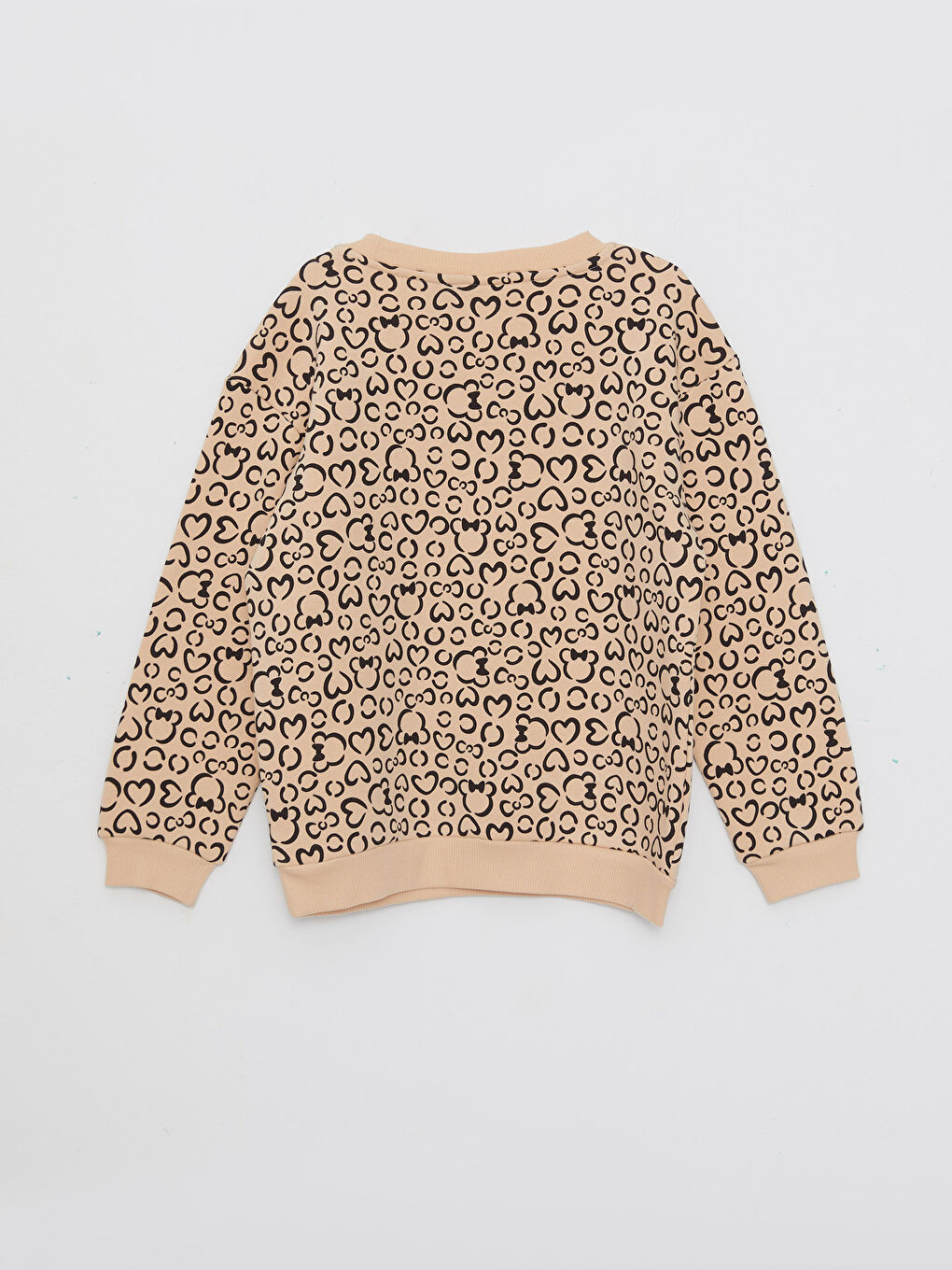 Crew Neck Minnie Mouse Printed Long Sleeve Girls' Sweatshirt-1
