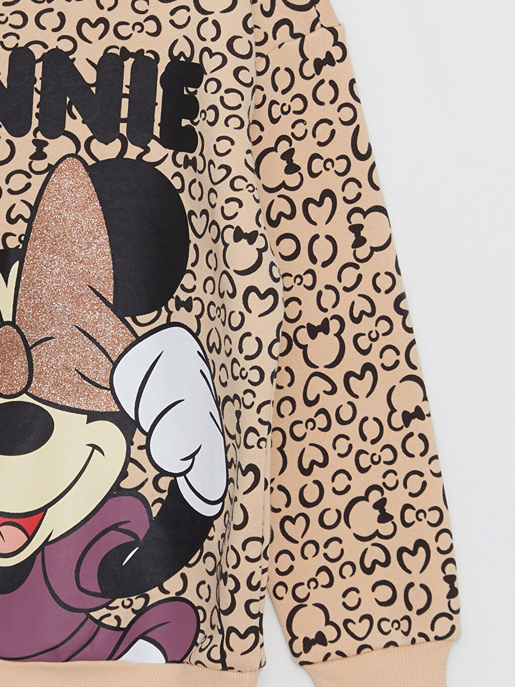 Crew Neck Minnie Mouse Printed Long Sleeve Girls' Sweatshirt-2