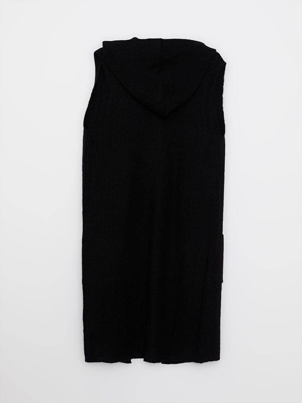 Women's Hooded Plain Knitwear Vest -W27373Z8-CVL