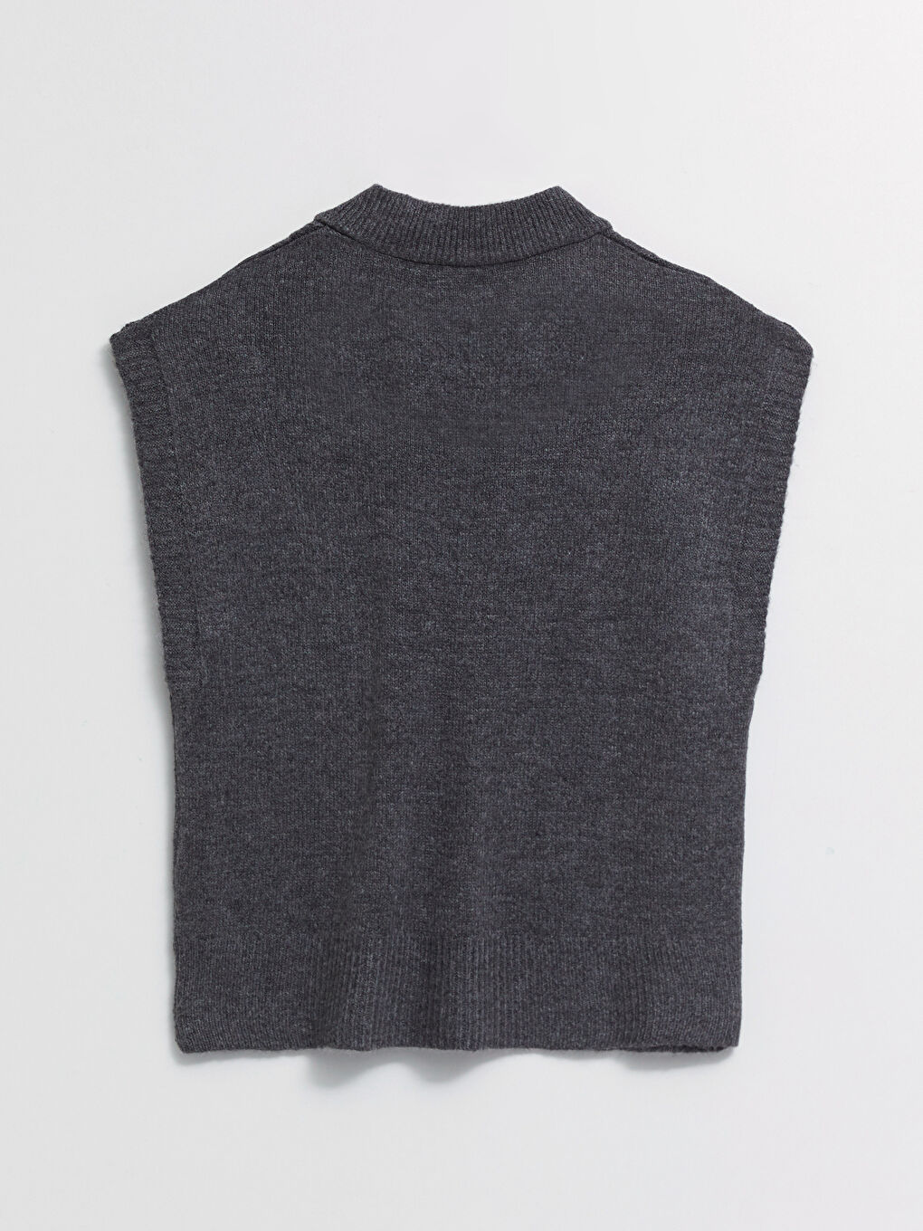 Antrasit Kolej Yaka Kendinden Desenli Kadın Triko Süveter-6