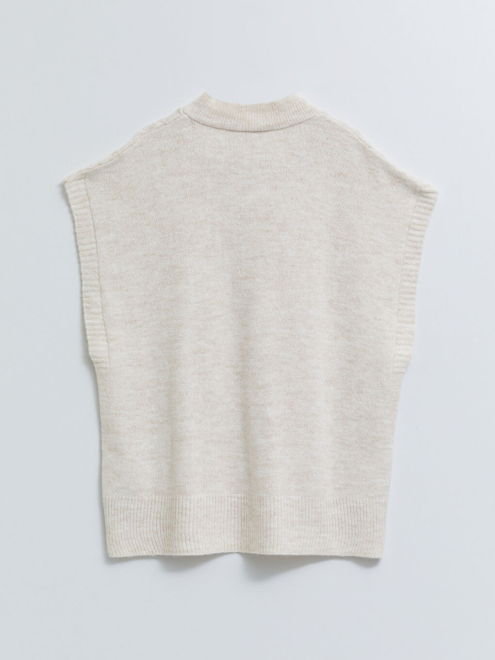LCWAIKIKI Basic College Neck Self Patterned Women's Tricot Sweater -W27378Z8-R9J