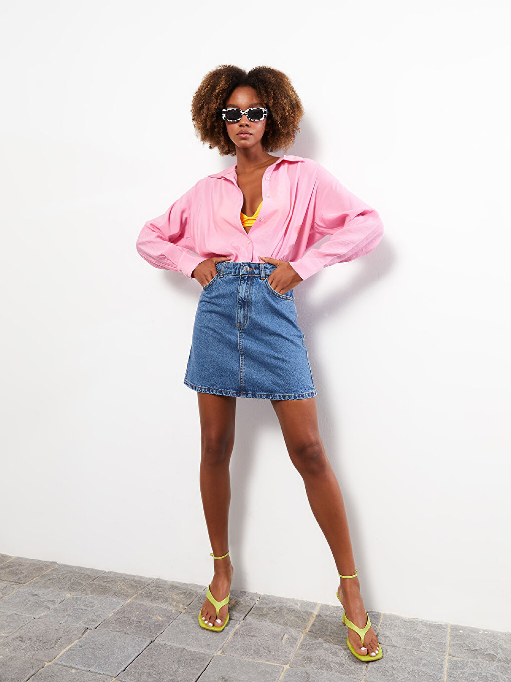 تنورة جينز عادية للسيدات