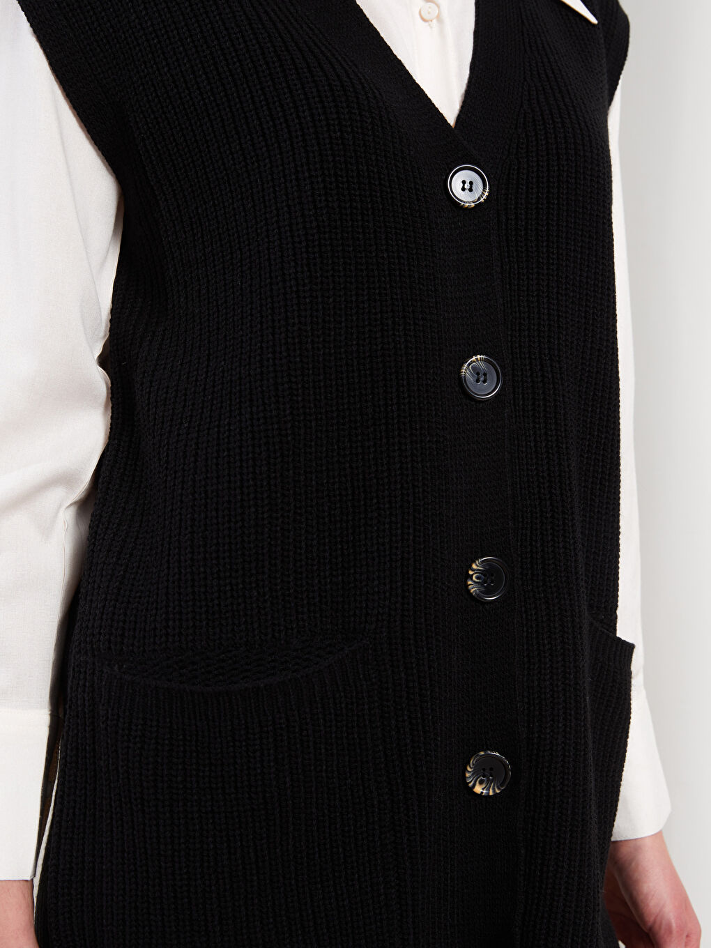 V Neck Women's Knitwear Waistcoat-3