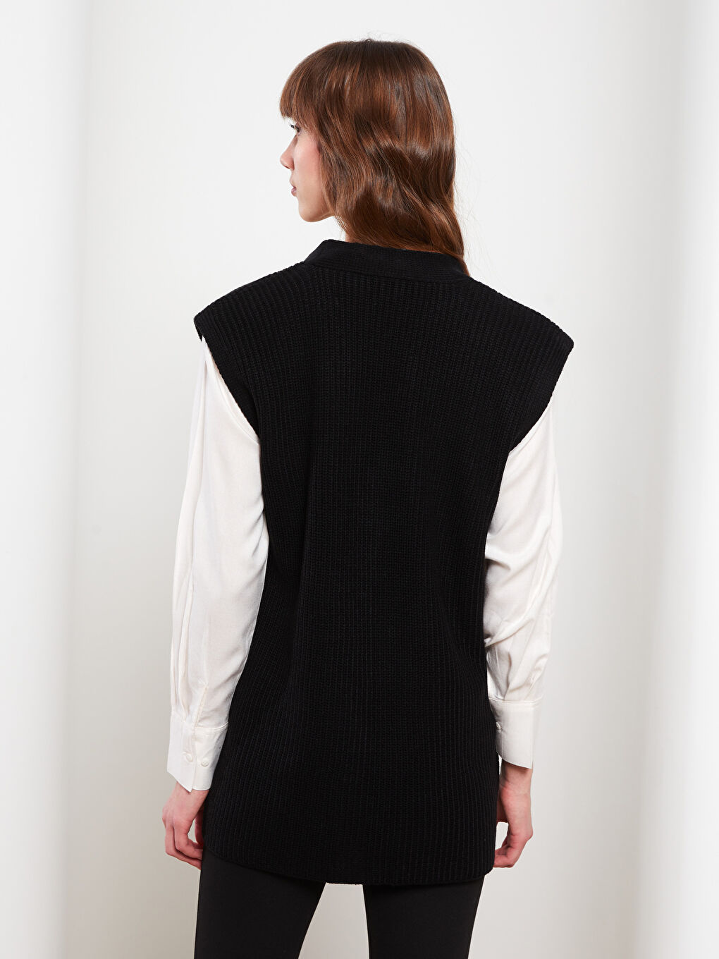 V Neck Women's Knitwear Waistcoat-4