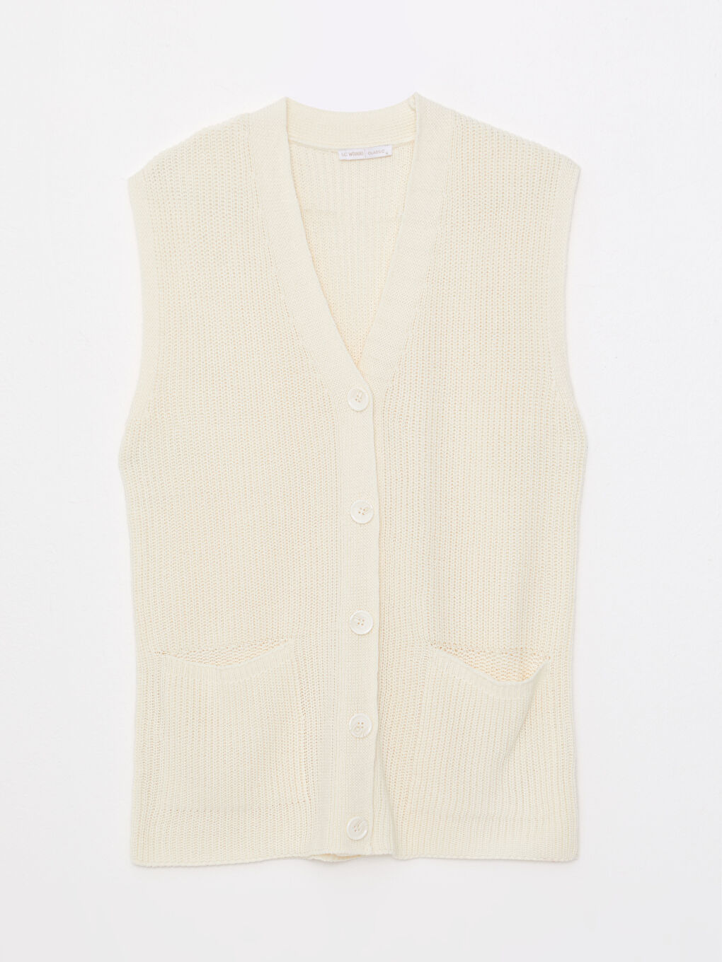 LCWAIKIKI Basic V-Ausschnitt Damen Strickweste -W27417Z8-R9J