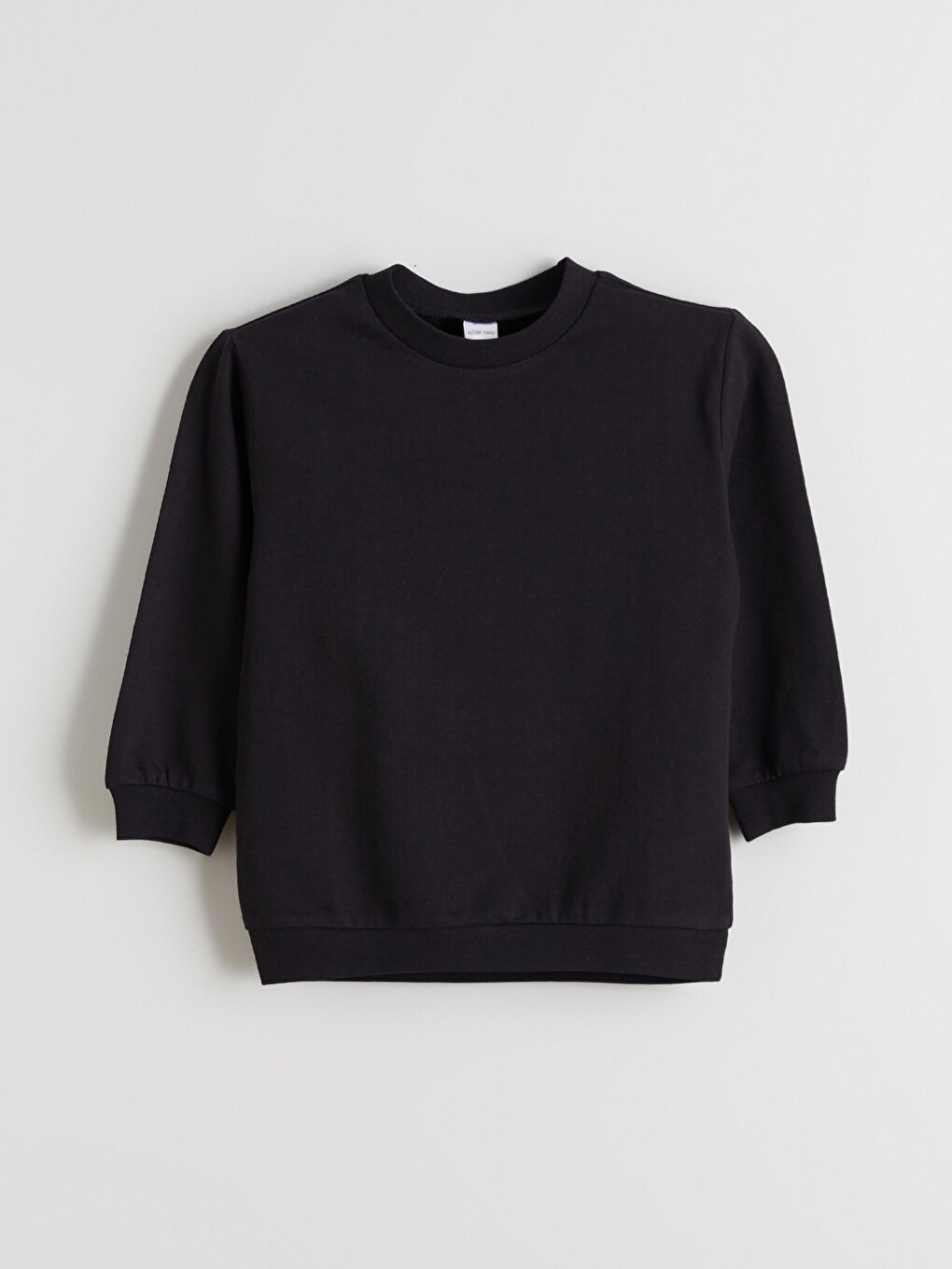 Siyah Bisiklet Yaka Uzun Kollu Erkek Çocuk Sweatshirt