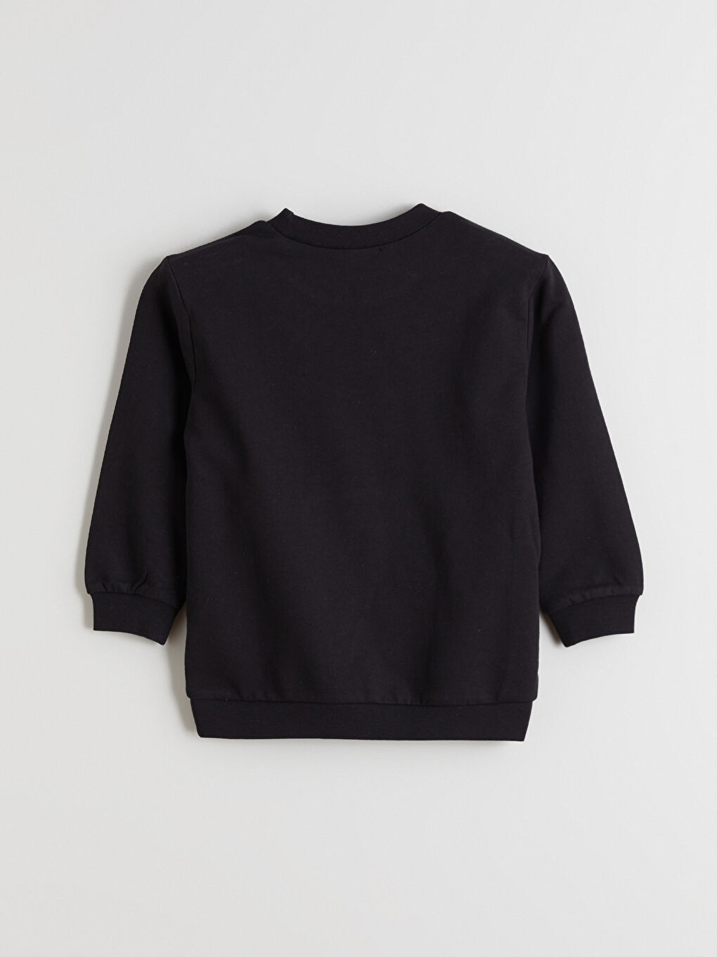 Siyah Bisiklet Yaka Uzun Kollu Erkek Çocuk Sweatshirt-1