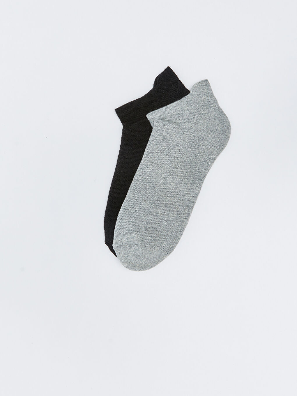 Gri Kadın Düz Patik Çorap 2'li
