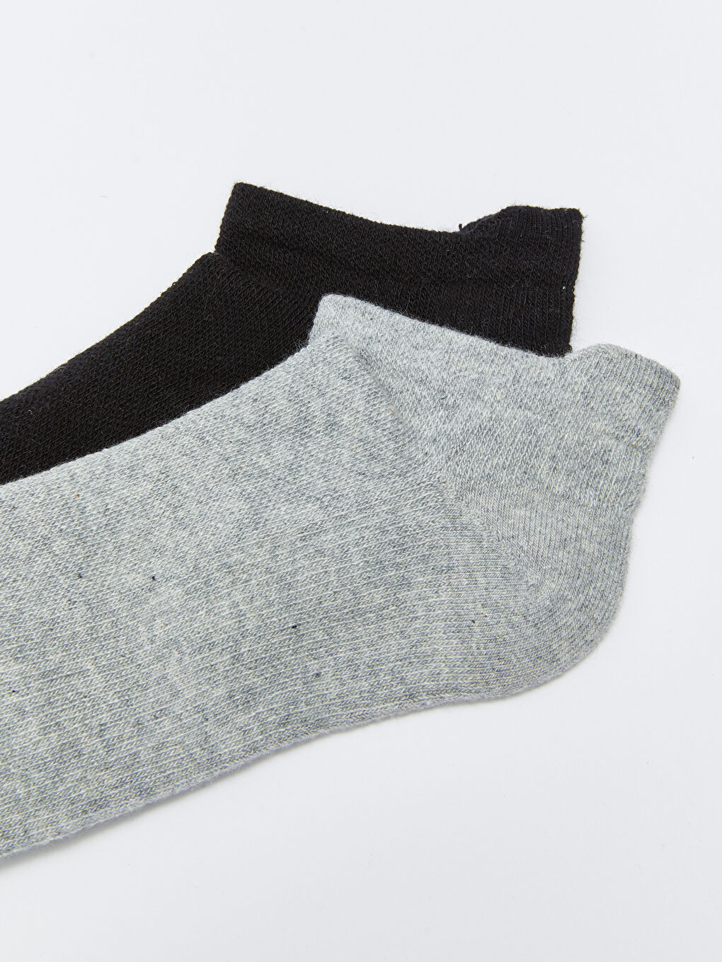 Gri Kadın Düz Patik Çorap 2'li-2