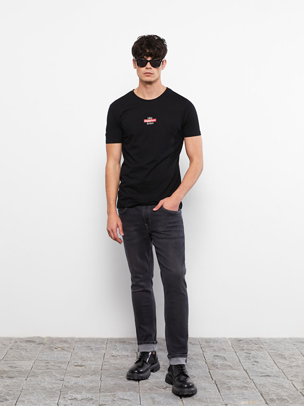 Crew Neck Short Sleeve Printed Combed Cotton Men's T-shirt-2
