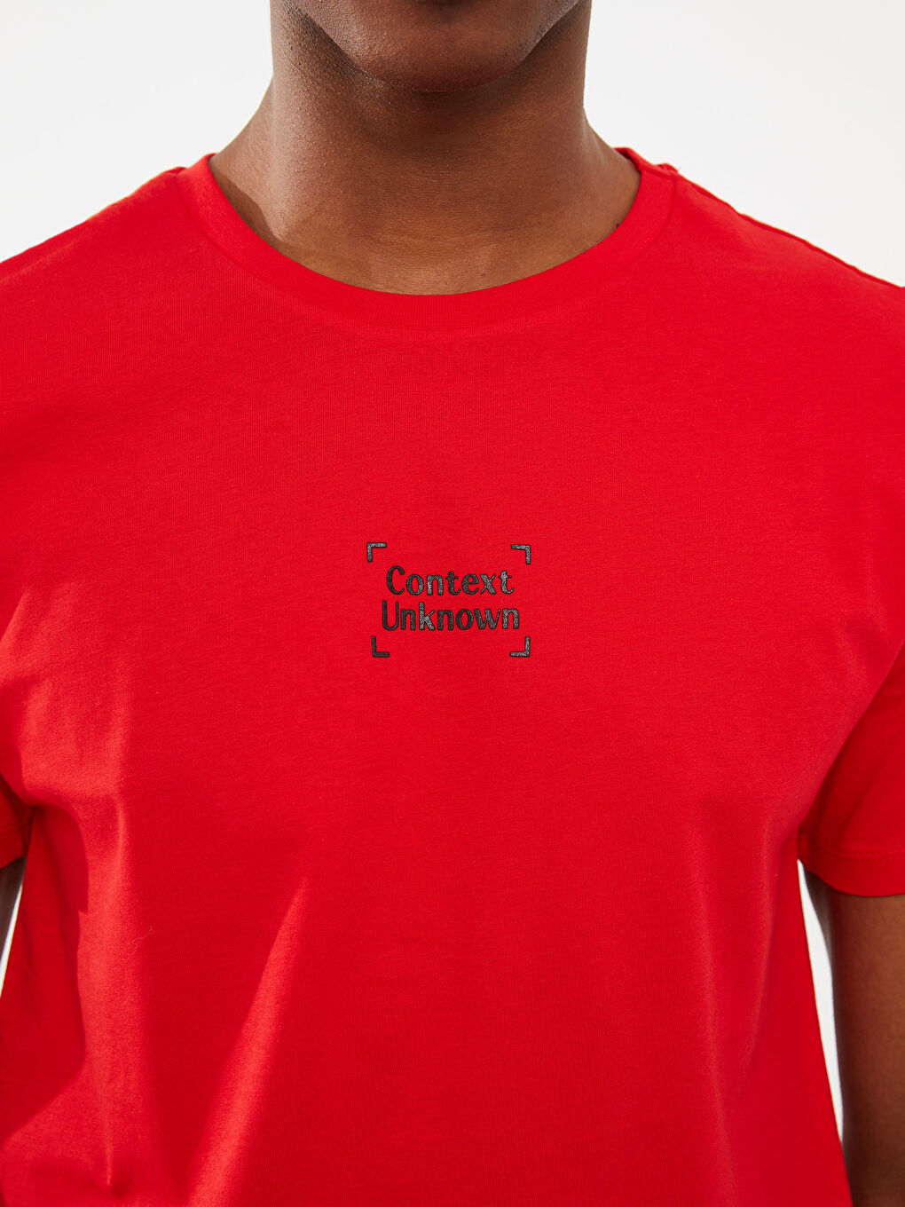 Kırmızı Bisiklet Yaka Kısa Kollu Baskılı Penye Erkek Tişört-3