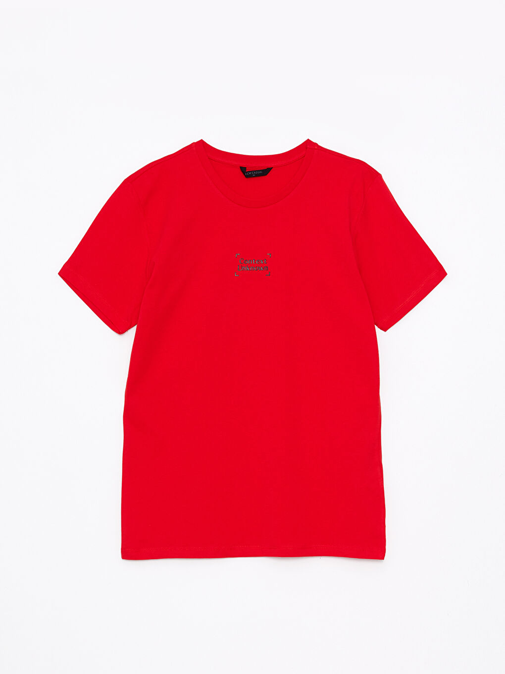 Kırmızı Bisiklet Yaka Kısa Kollu Baskılı Penye Erkek Tişört-5