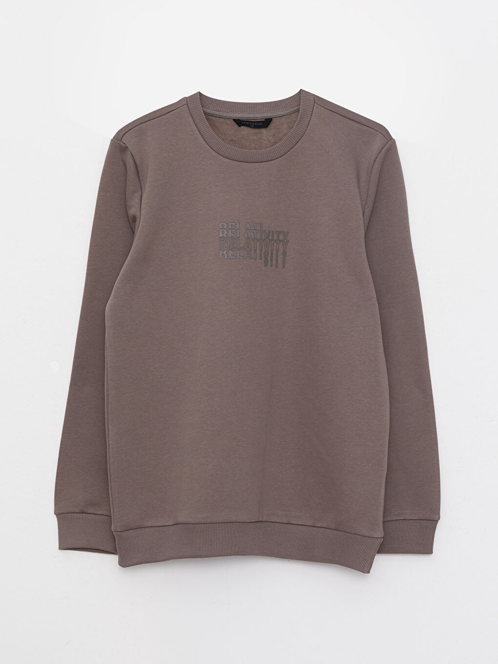 Crew Neck Long Sleeve Men's Thick Sweatshirt-5