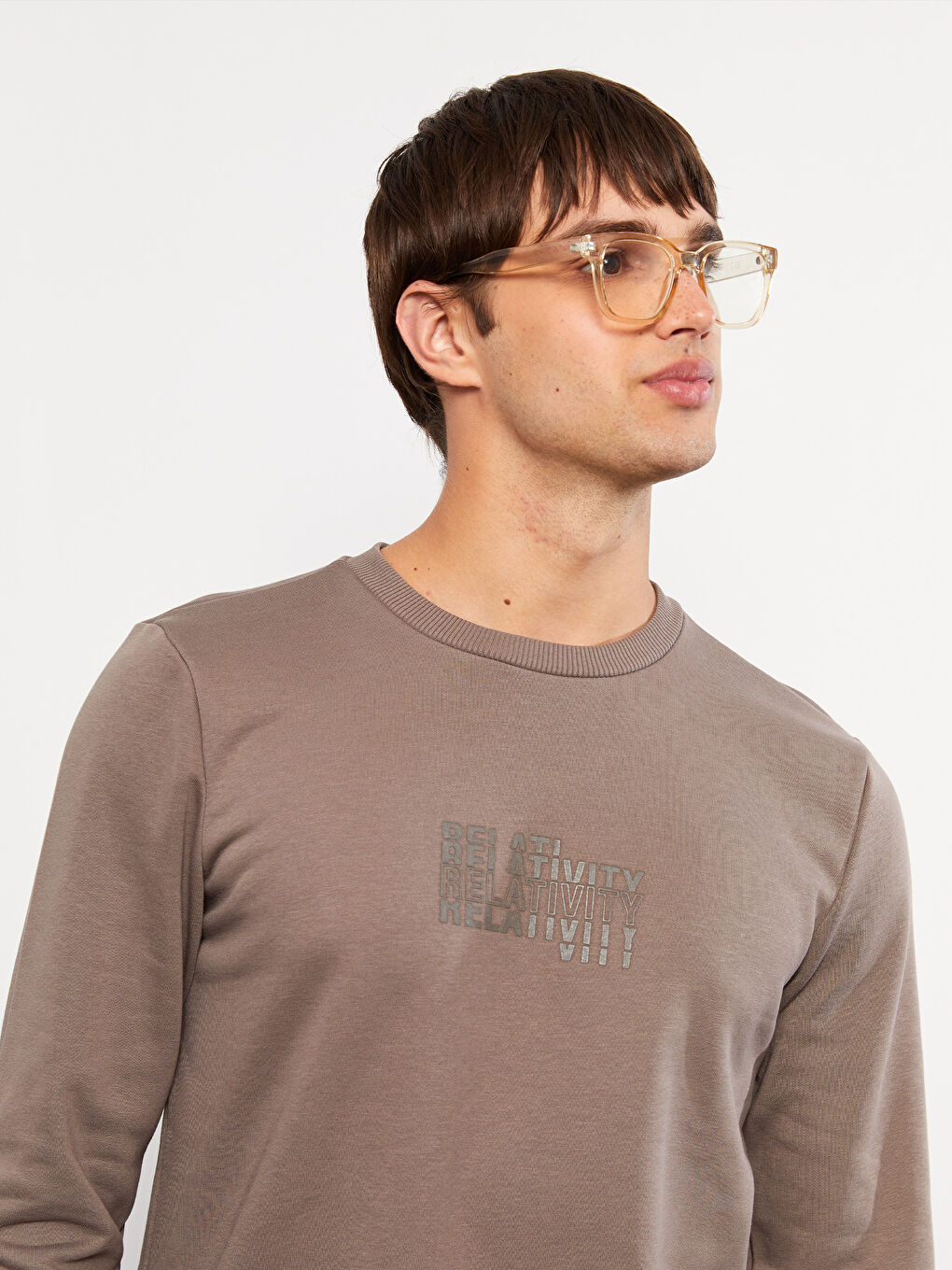 Crew Neck Long Sleeve Men's Thick Sweatshirt-2