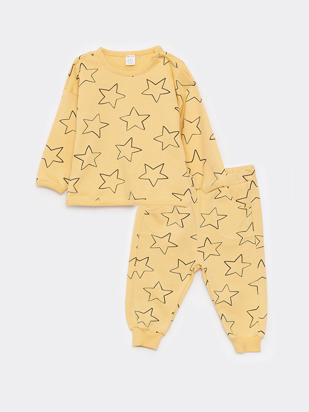 LCW baby Rundhalsausschnitt Langarm Bedruckt Baby Jungen Sweatshirt und Hose 2er-Pack Set -W27504Z1-SFV