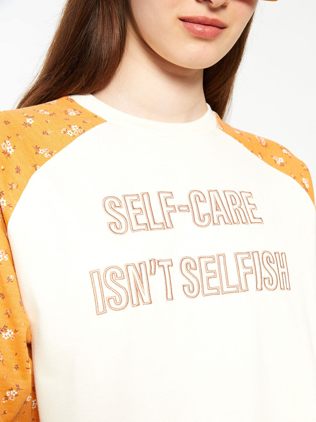 Crew Neck Printed Long Sleeve Cotton Women's Sweatshirt Tunic -W27598Z8-FRC