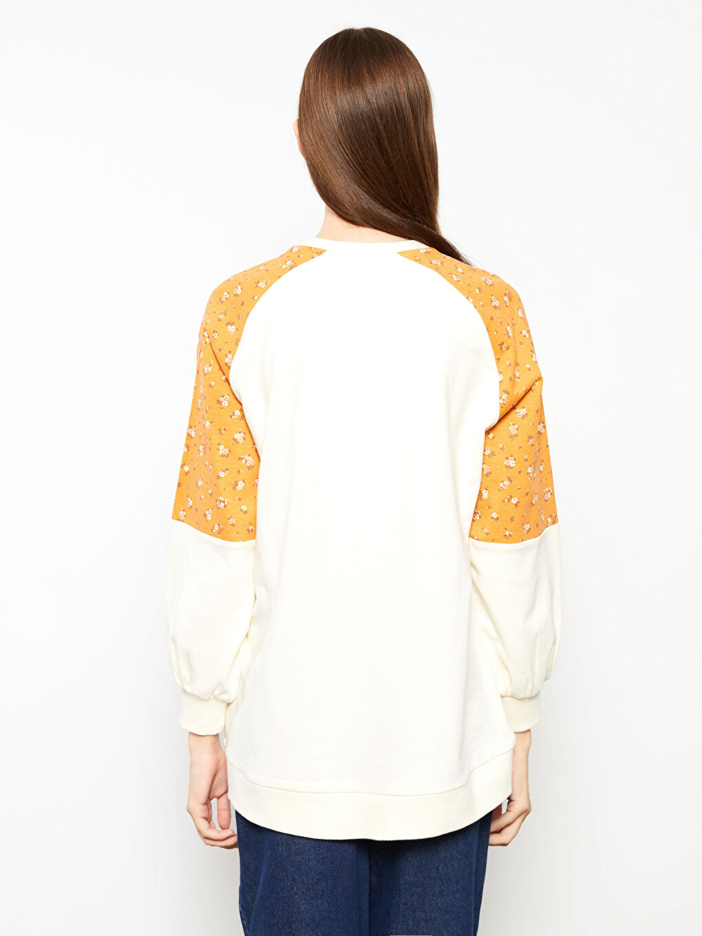 Crew Neck Printed Long Sleeve Cotton Women's Sweatshirt Tunic -W27598Z8-FRC