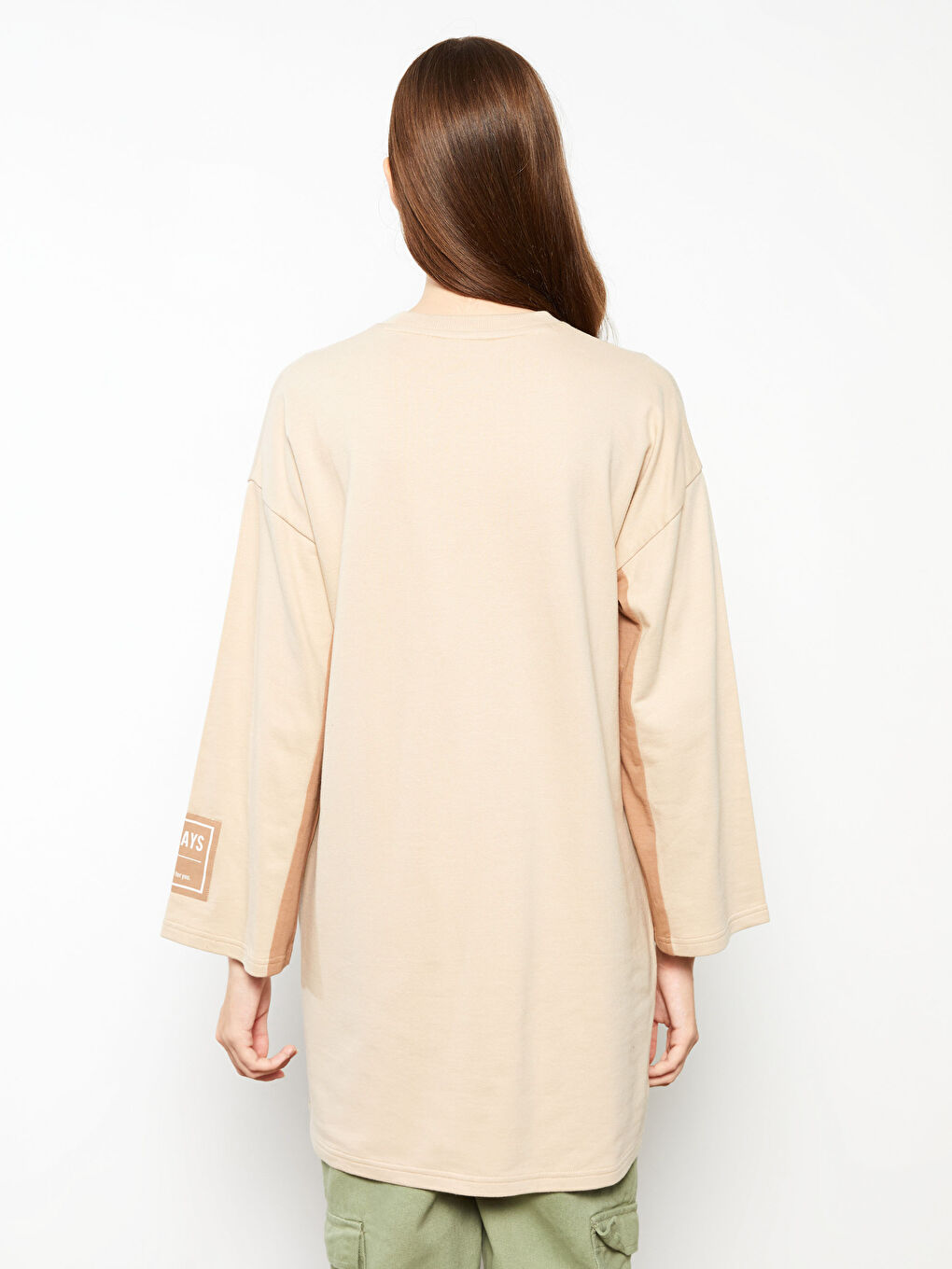 Crew Neck Embroidered Long Sleeve Women's Sweatshirt Tunic-4