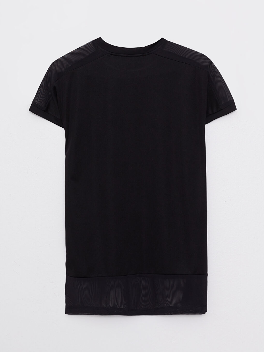 LCW Modest Crew Neck Letter Printed Short Sleeve Women's Tunic -W27605Z8-RQL
