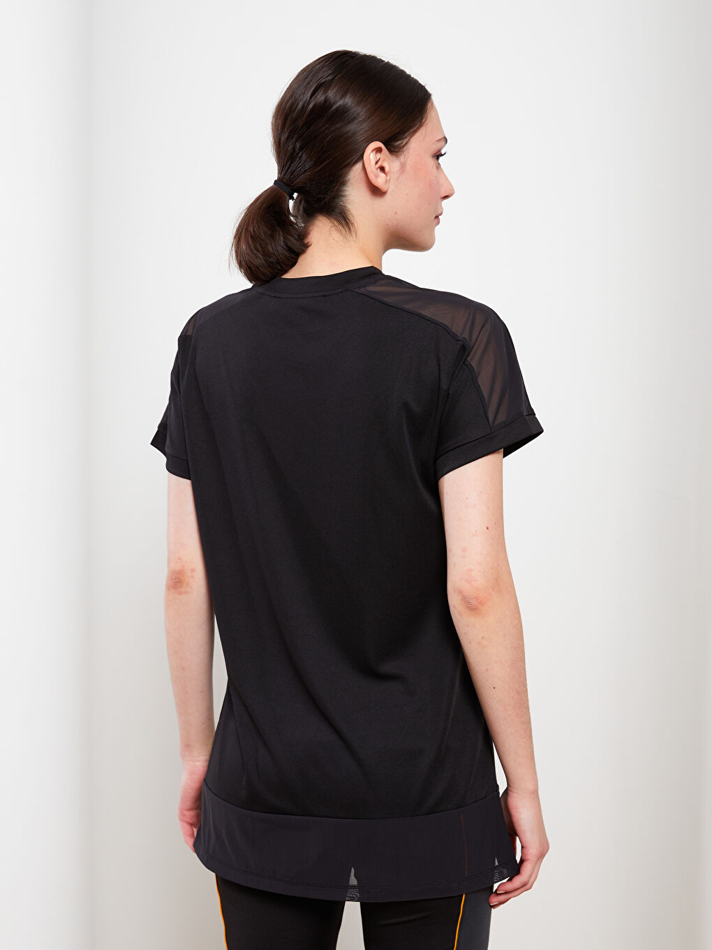 LCW Modest Crew Neck Letter Printed Short Sleeve Women's Tunic -W27605Z8-RQL