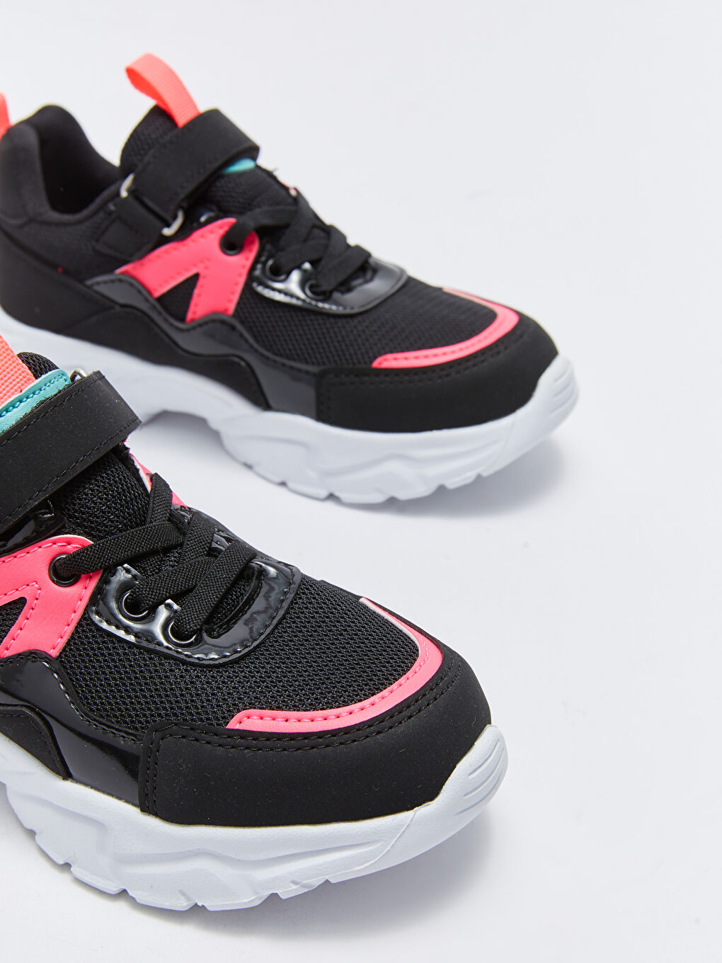 Қыздарға арналған баулы және жапсырмалы ілмек қалың табанды спорттық кроссовкалар-3