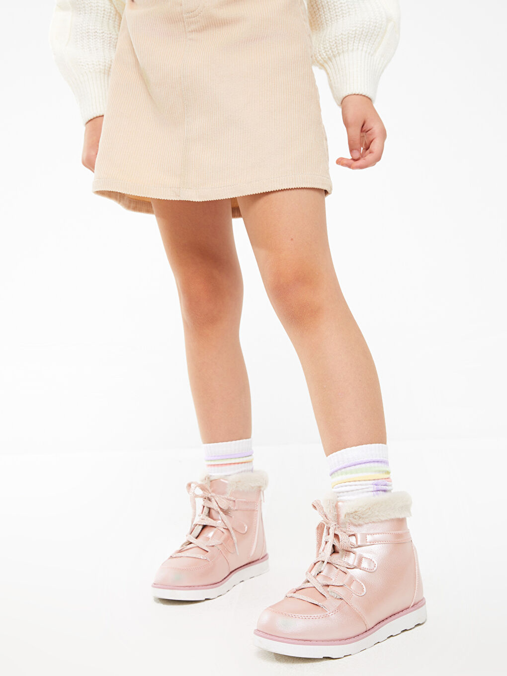 Блестящие ботинки из искусственной кожи для девочек