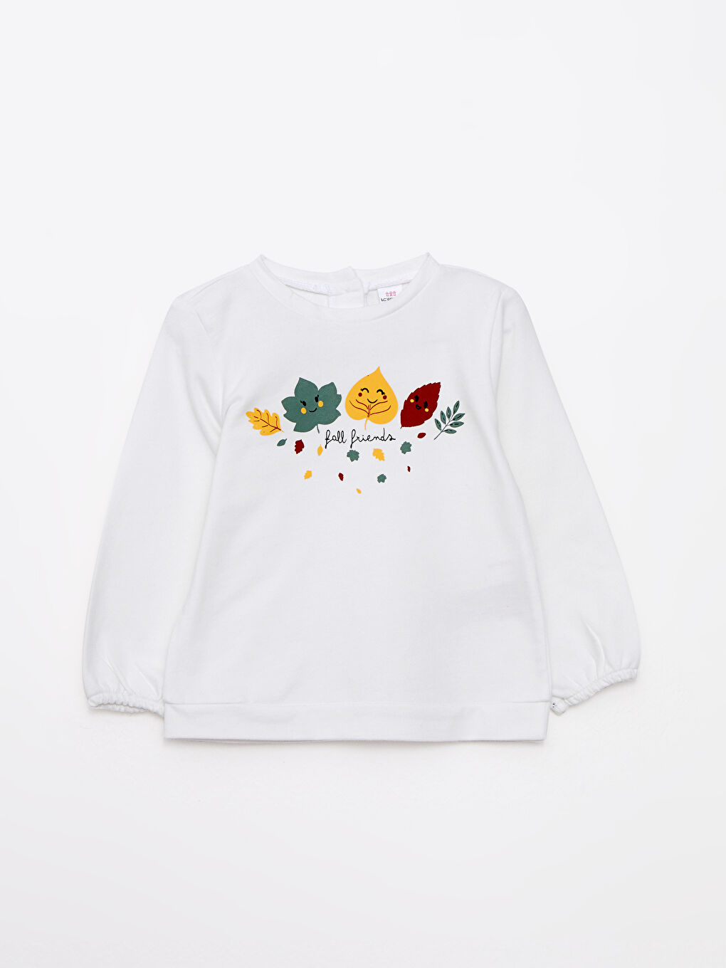 Sweat-shirt en coton imprimé à manches longues et col rond pour bébé fille