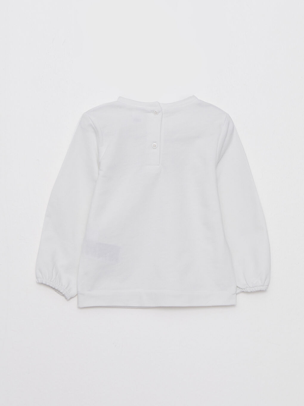 Sweat-shirt en coton imprimé à manches longues et col rond pour bébé fille-1