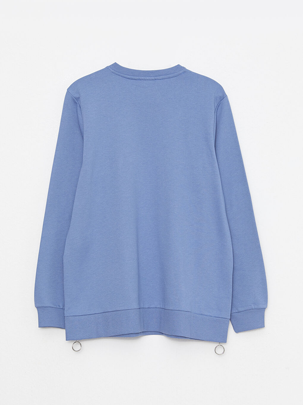 Mavi Bisiklet Yaka Düz Uzun Kollu Kadın Sweatshirt-6