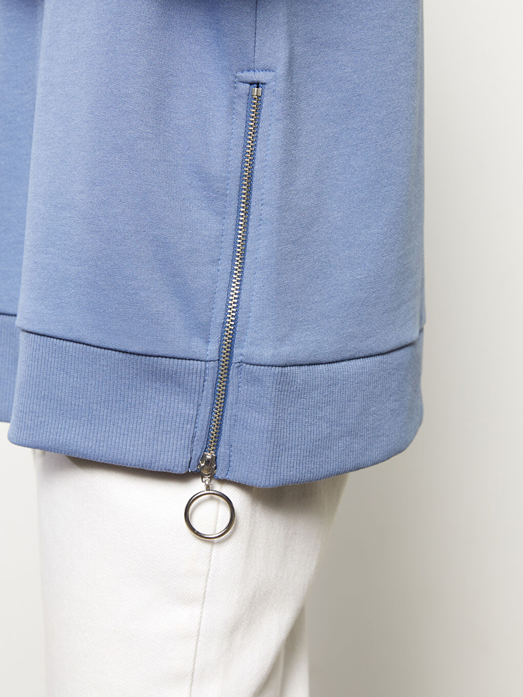 Mavi Bisiklet Yaka Düz Uzun Kollu Kadın Sweatshirt-3