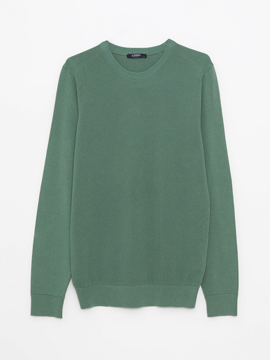 Yeşil Bisiklet Yaka Erkek Triko Kazak-5