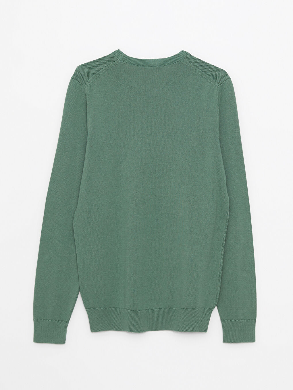 Yeşil Bisiklet Yaka Erkek Triko Kazak-6