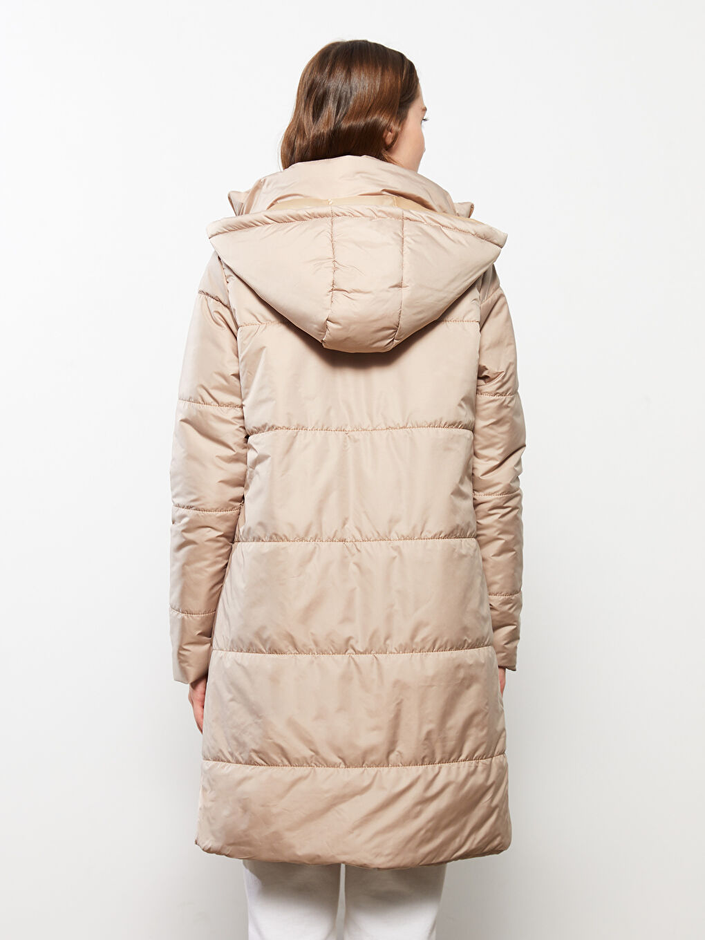 Дамско Палто с Качулка, Изчистен Дизайн-5