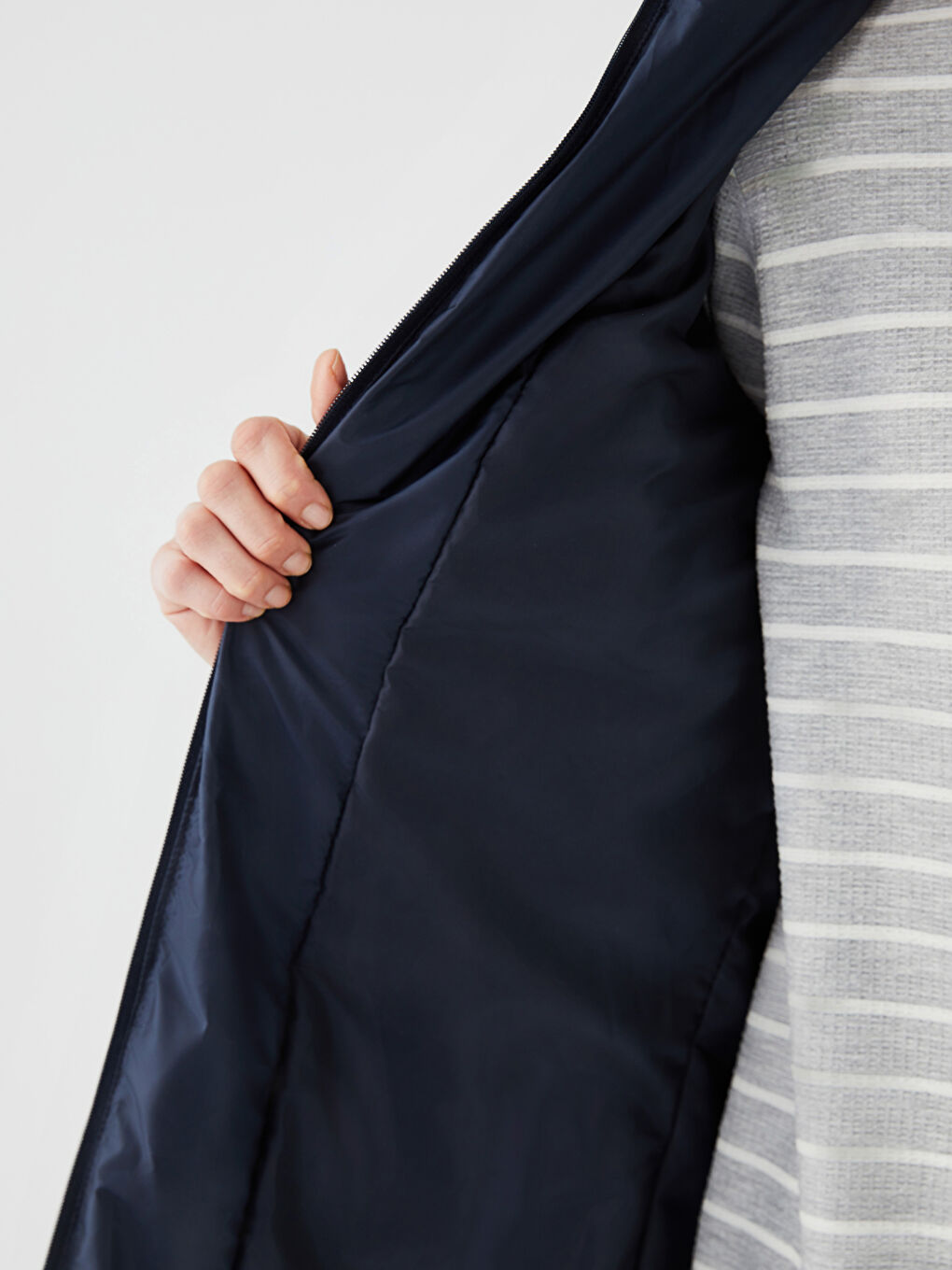 Damen Kapuzenmantel in Schlichtem Design-3