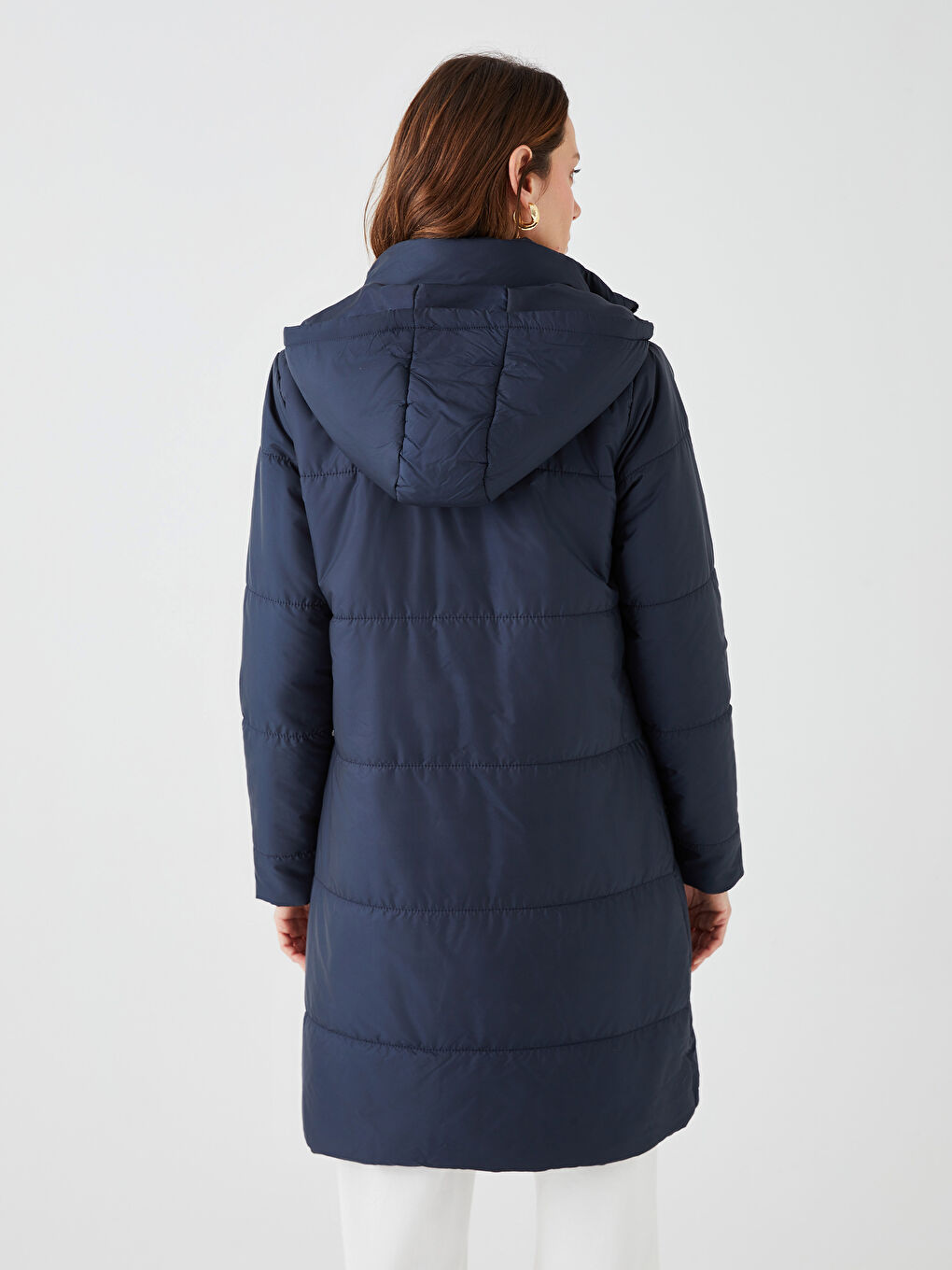 Damen Kapuzenmantel in Schlichtem Design-5