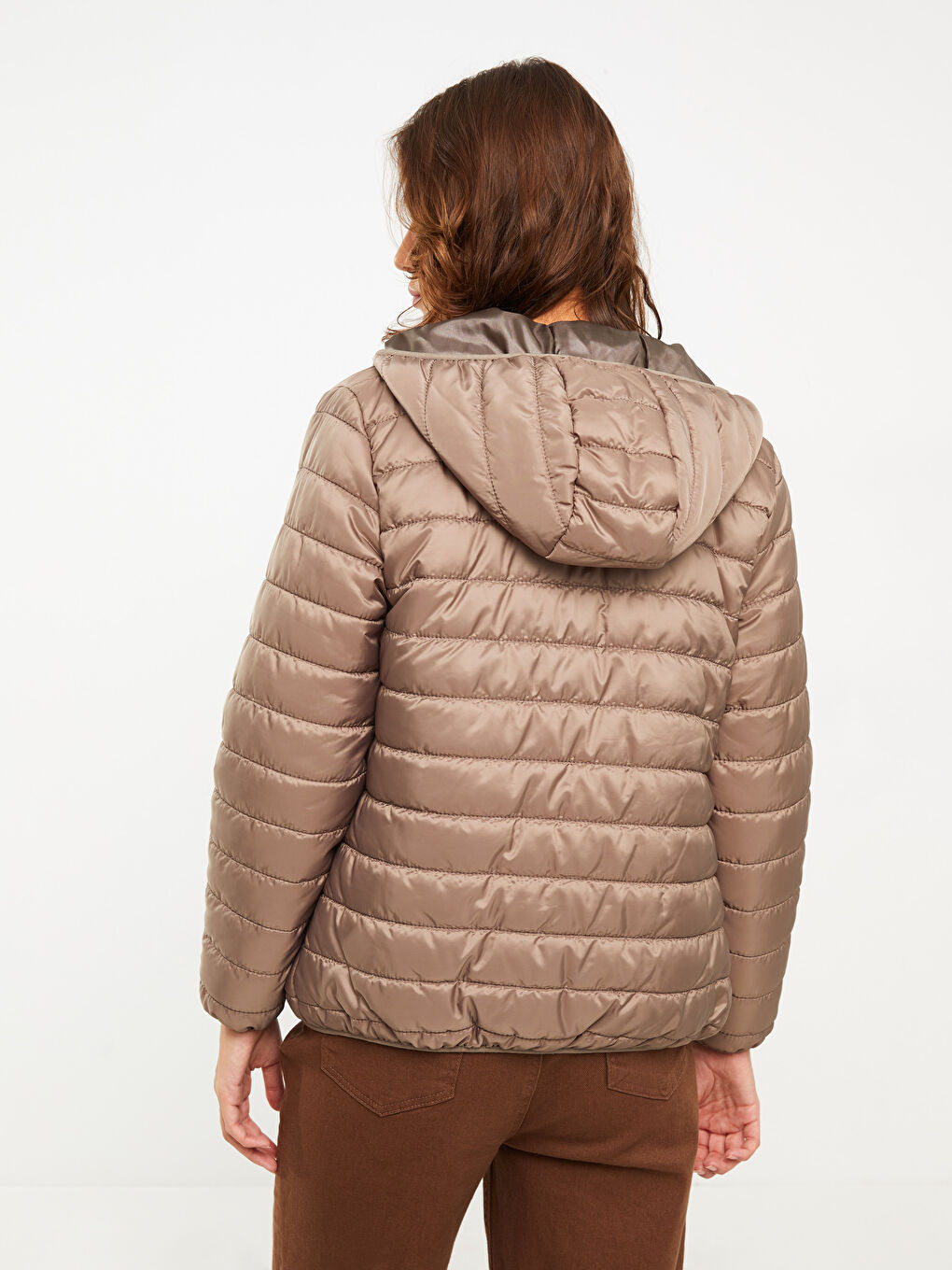 Women's Hooded Plain Coat-4