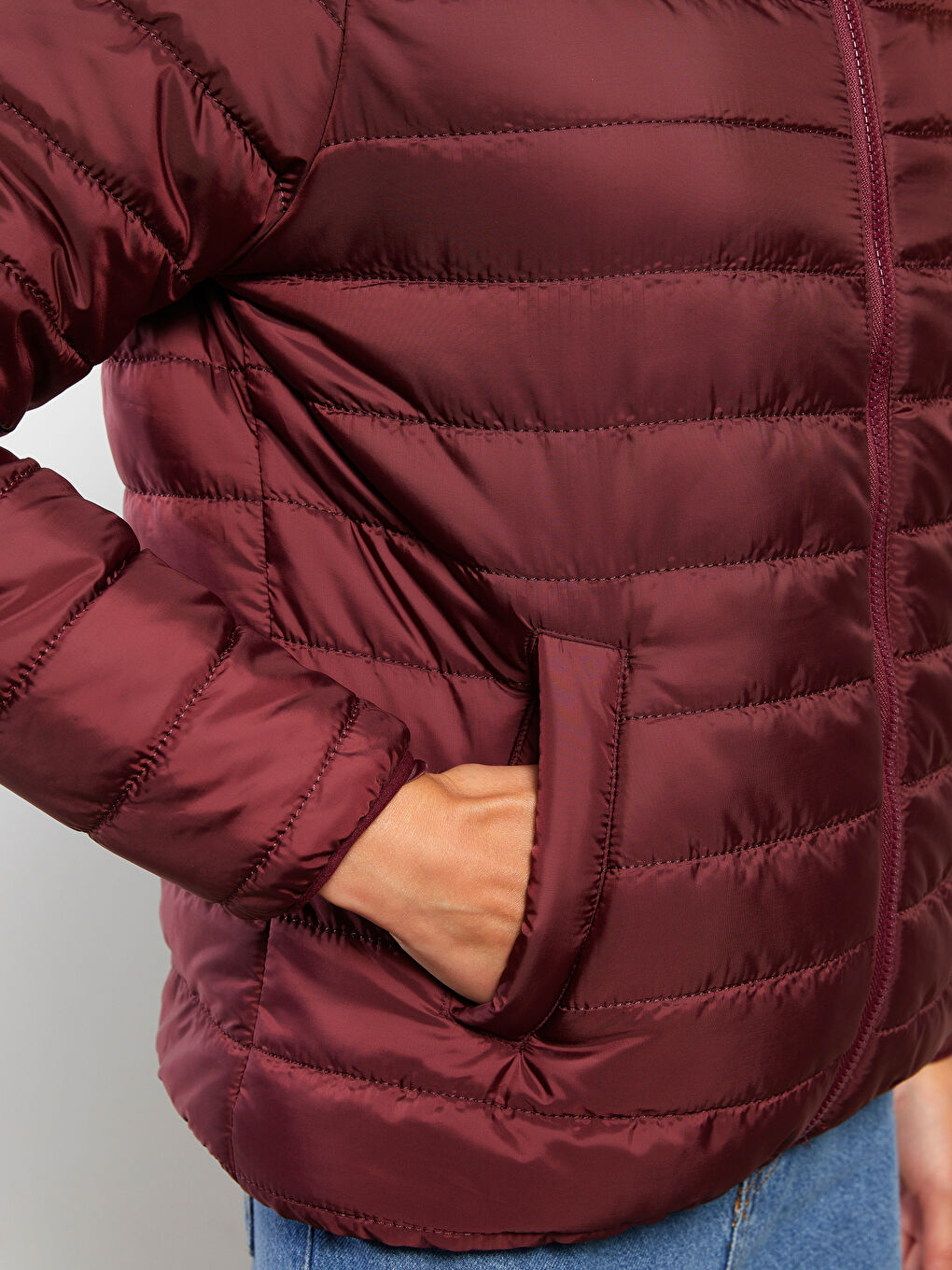 Women's Hooded Plain Coat-4