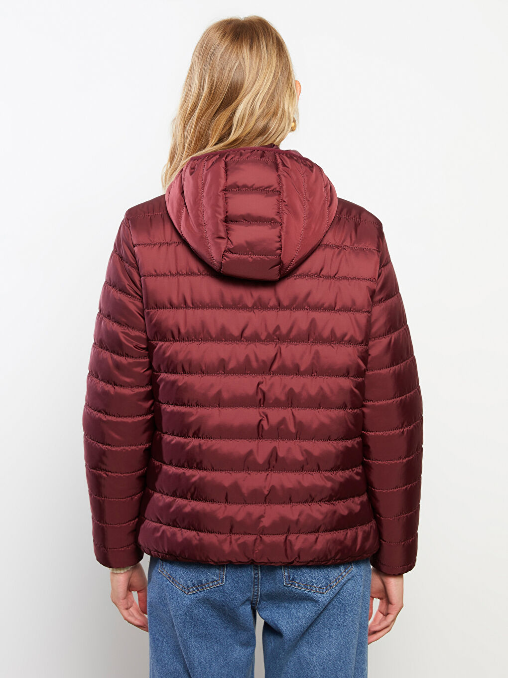 Women's Hooded Plain Coat-5