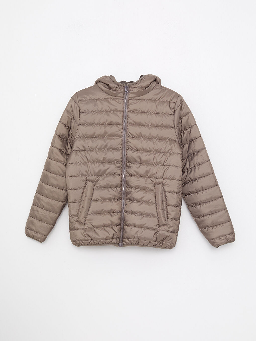 Women's Hooded Plain Coat-5
