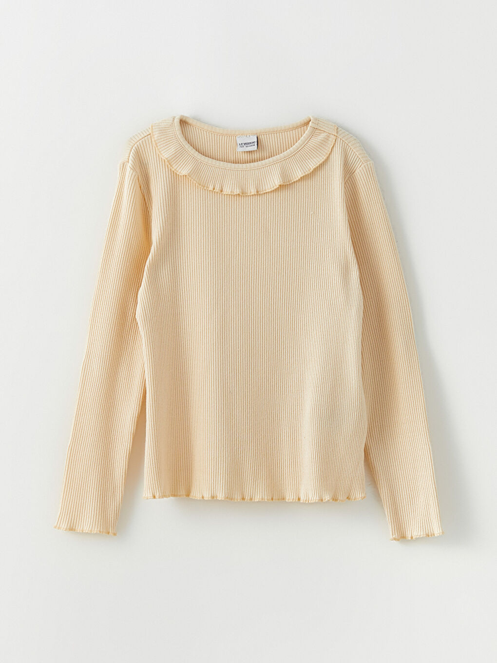 تي شيرت كم طويل سادة بياقة دائرية للبنات