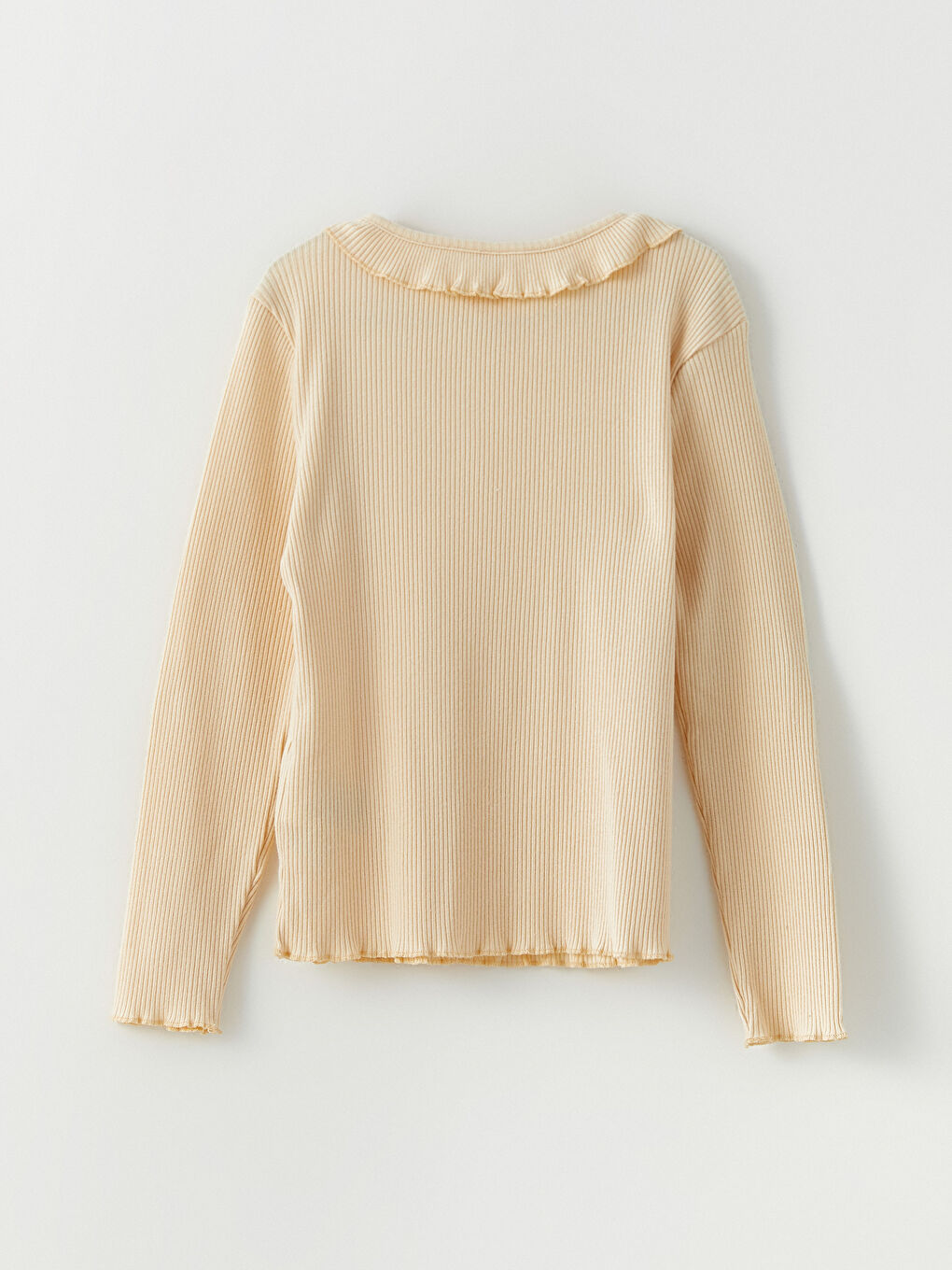 تي شيرت كم طويل سادة بياقة دائرية للبنات-1