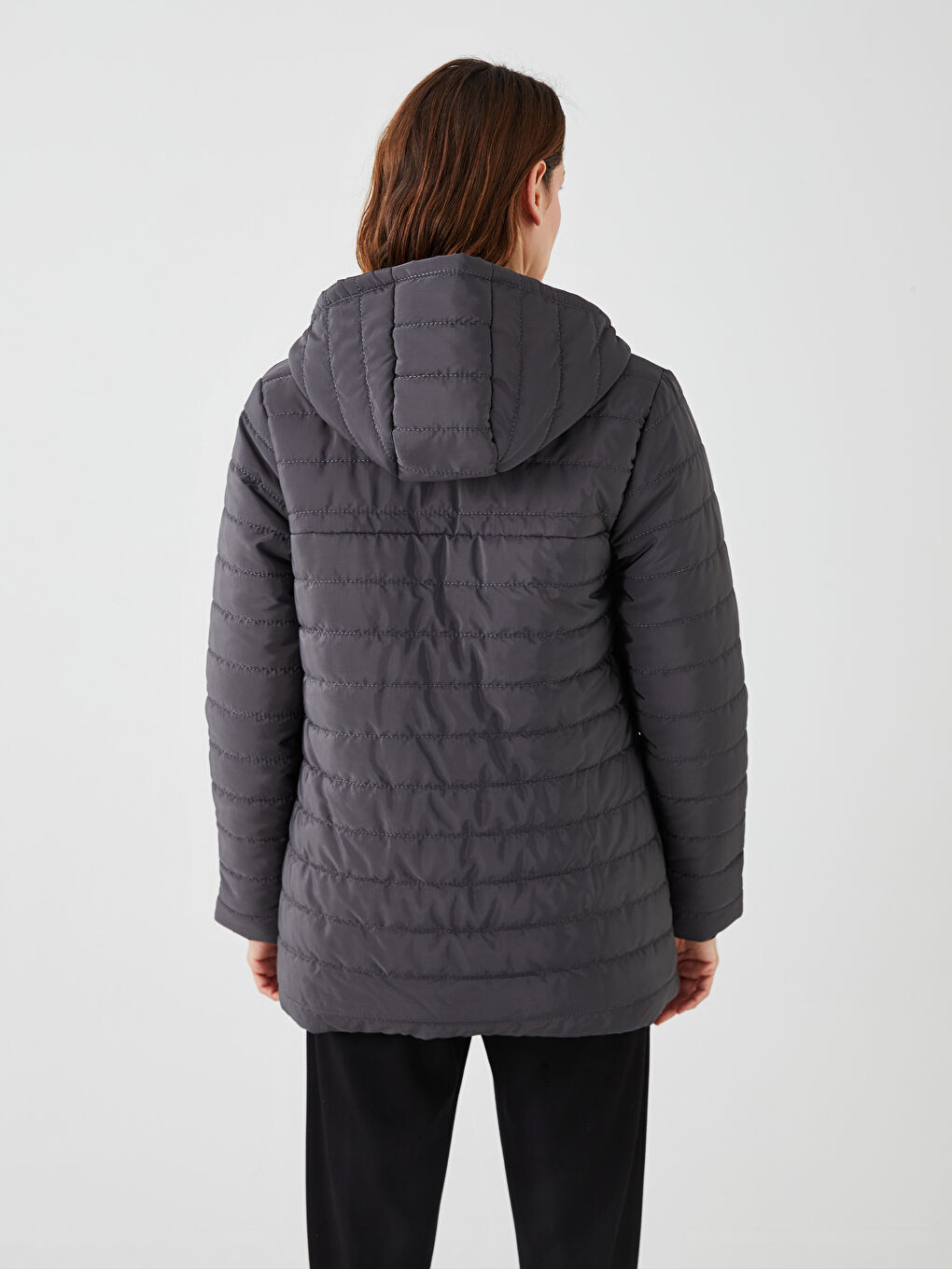 Women's Hooded Plain Coat-5