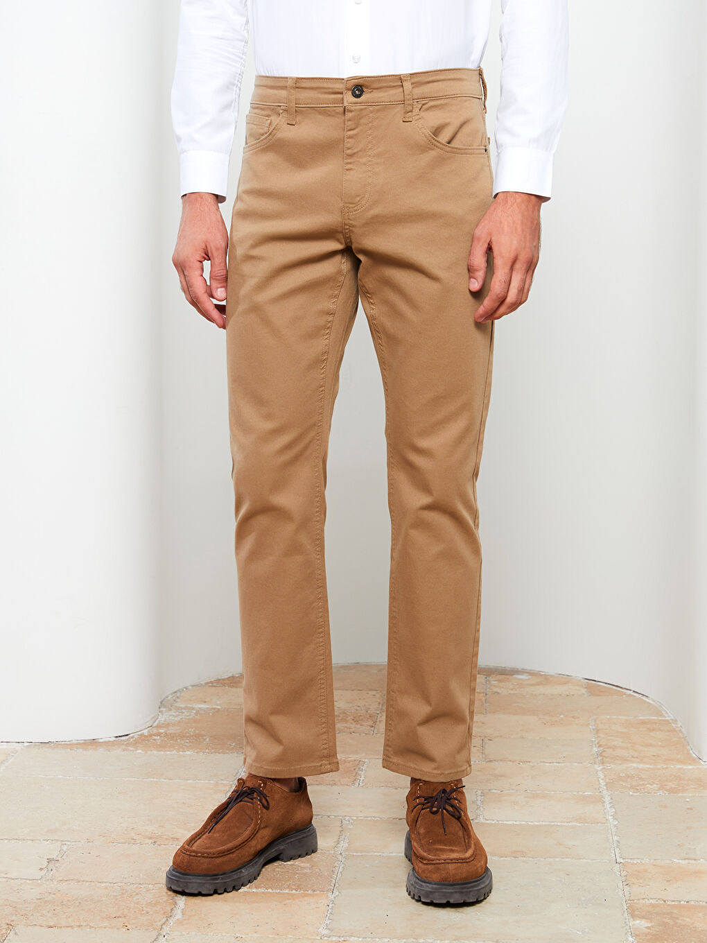 Standard Fit Gabardine Men's Chino Trousers-2