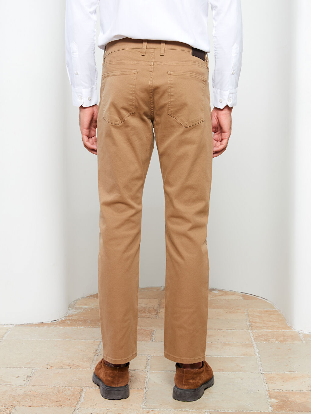 Standard Fit Gabardine Men's Chino Trousers-4