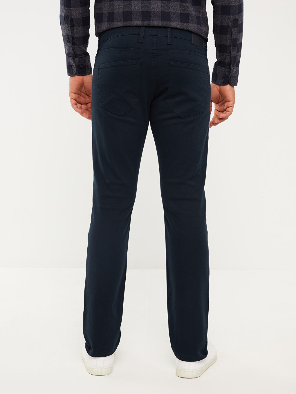 Lacivert Standart Kalıp Gabardin Erkek Chino Pantolon-4