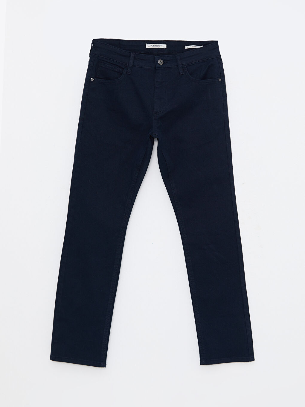 Lacivert Standart Kalıp Gabardin Erkek Chino Pantolon-5
