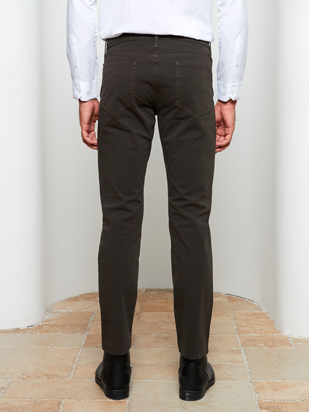 Haki Slim Fit Gabardin Erkek Pantolon-4